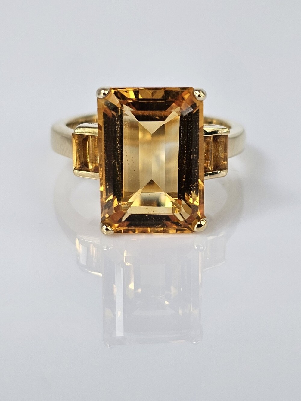 Natural Citrine Ring 18K Embraced Sterling Silver Ring Size 7.5 NEW